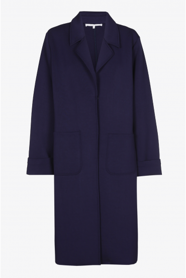 Long coat with patch pockets