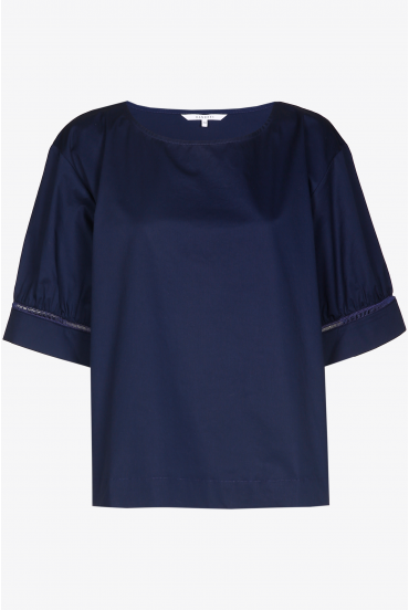 Oversized blouse with short sleeves