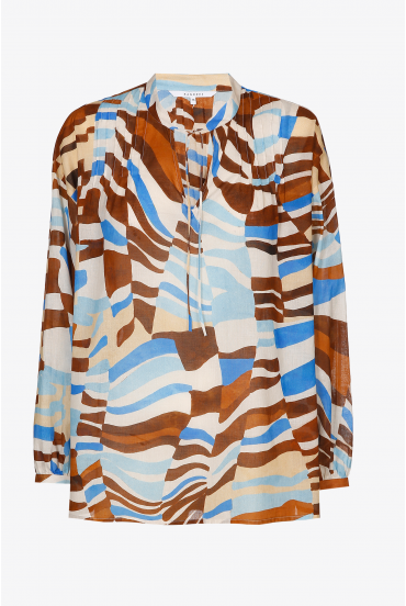 Loose blouse with graphic print
