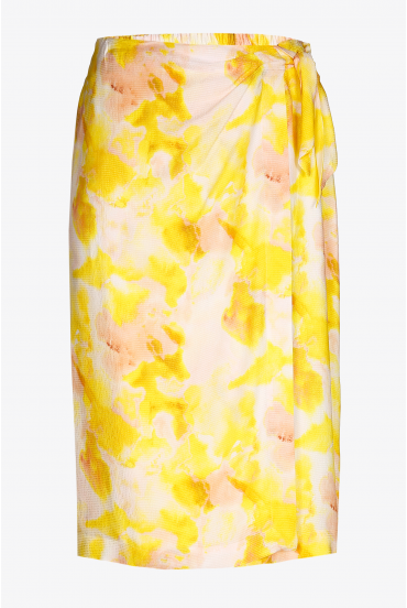Envelope skirt with summery print