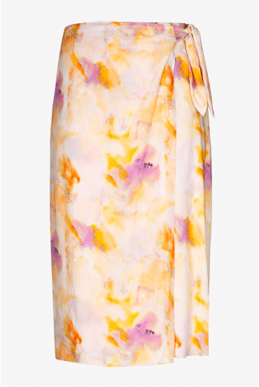 Envelope skirt with summery print
