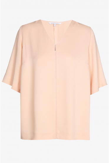 Blouse with lined entre-deux