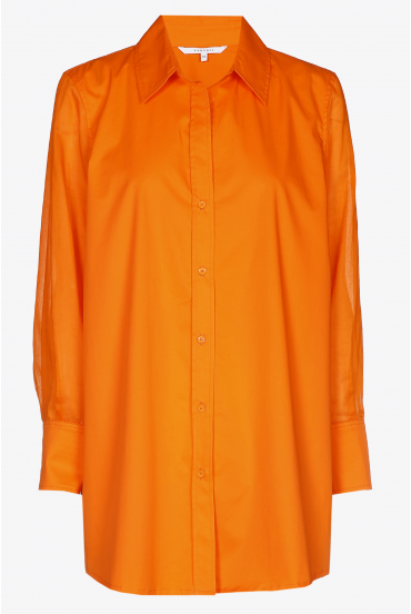 Cotton shirt with voile