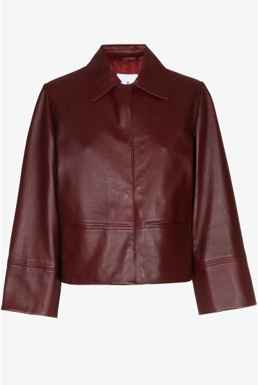 Short eco leather jacket