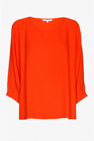Locker fallende Bluse mit Puffärmeln