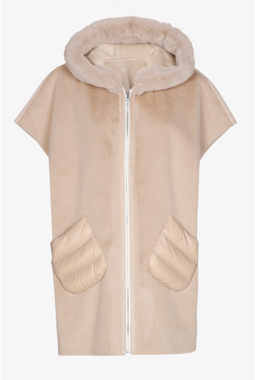 Veste sans manches en fausse fourrure