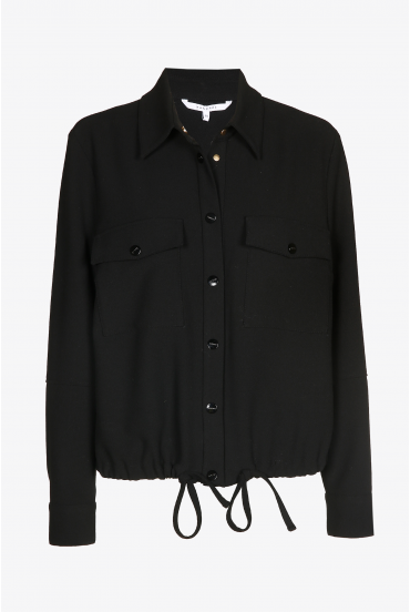 Sporty blouse with shirt collar
