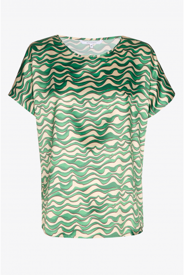 Blouse with wave print