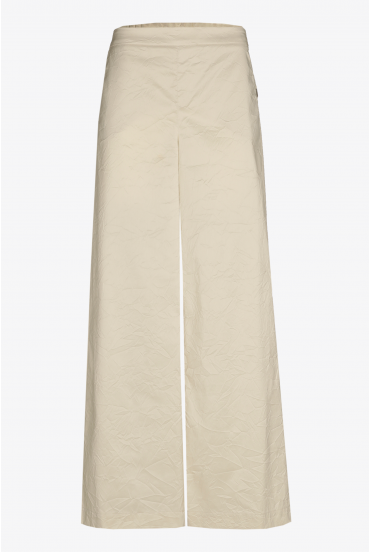 Pantalon froissé à jambes larges