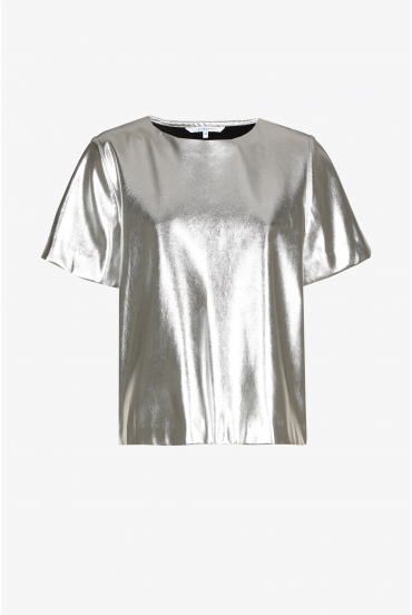 Faux leather top
