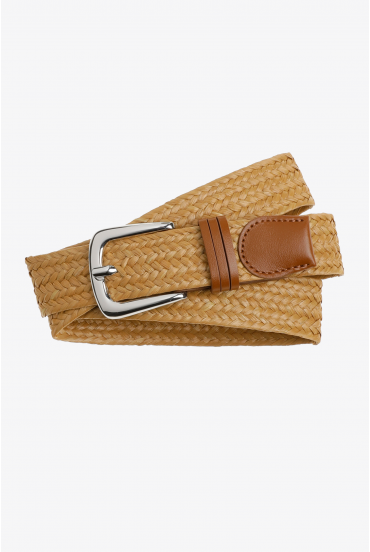Ceinture raphia 100 % en cuir