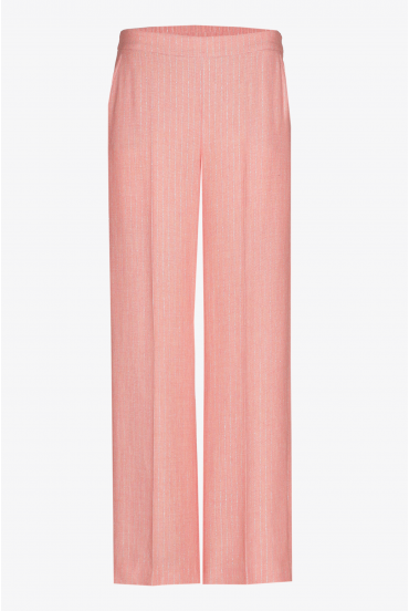 Pantalon avec motif trait de craie en lurex