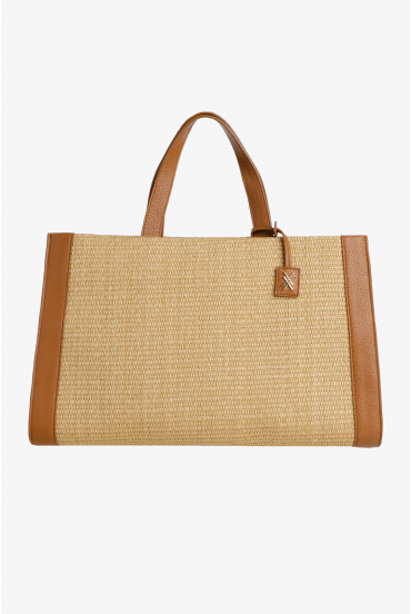 Stijlvolle handtas met raffia
