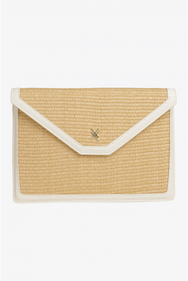 Pochette élégante avec raphia