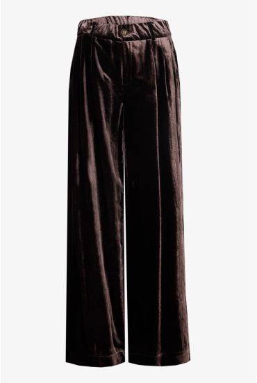 Velour pleated trousers
