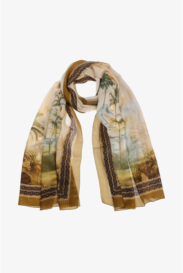 Foulard avec imprimé à palmiers