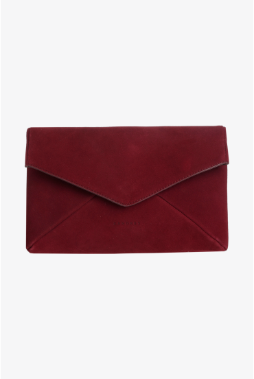 Suede clutch bag