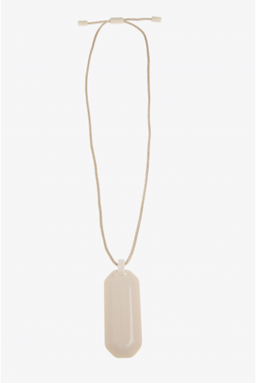 Long necklace with white charm