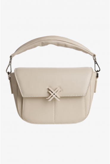 White recycled leather handbag
