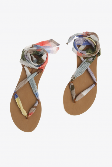 Colourful sandal ribbons