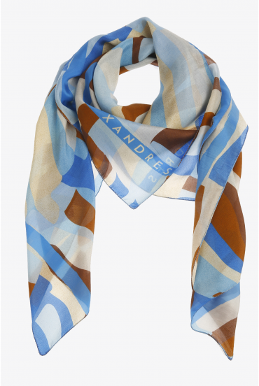 Foulard en soie avec imprimé coloré