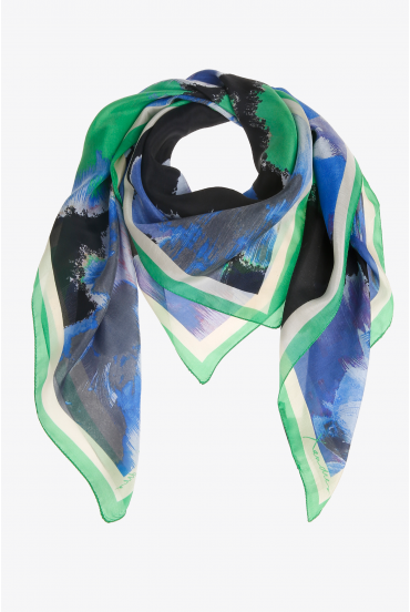 Silk scarf with a floral print