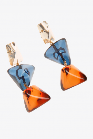 Boucles d’oreilles ornées de pierres colorées