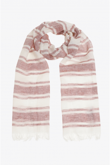 Striped linen scarf