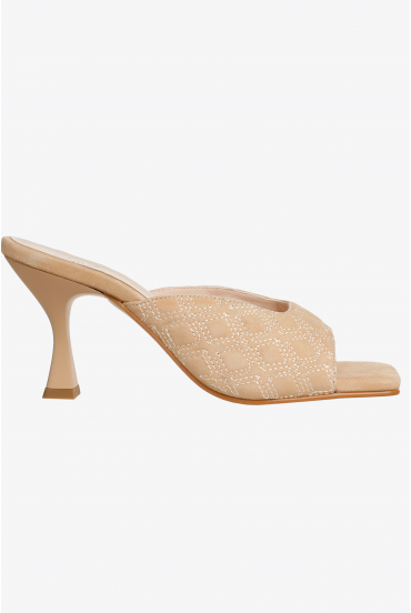 Comfortable suede heels