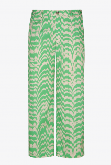Green and beige summer trousers