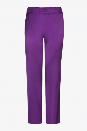 Trousers with satin finish