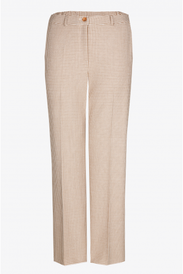 Pantalon à motif pied-de-poule