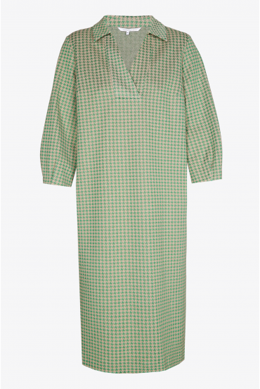 Dress with houndstooth print