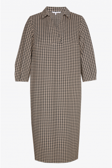 Dress with houndstooth print