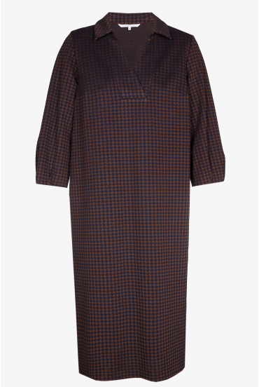 Dress with houndstooth print