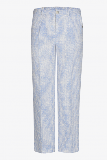 Seersucker broek met wijde pijpen