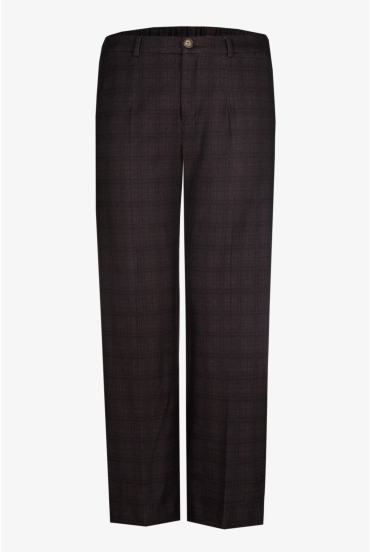 Pantalon à carreaux à jambes droites