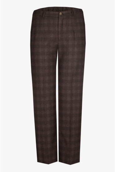 Checked trousers with straight legs