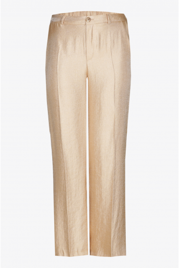 Glanzende broek met wijde pijpen