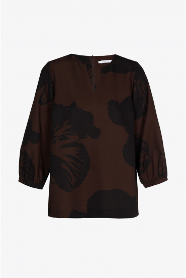 Blouse with pop-art floral pattern