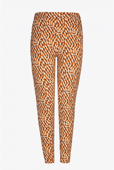 Trousers with multicoloured print