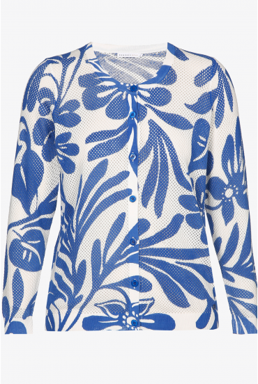 Ajour jumper with print
