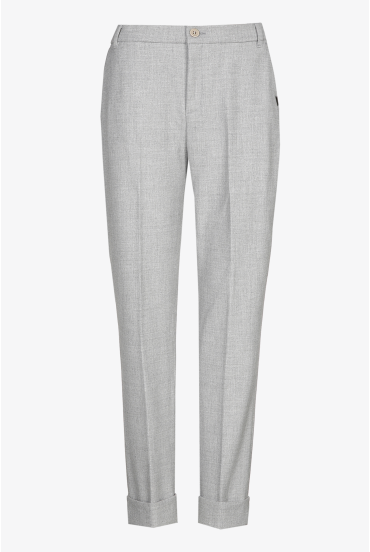 Pantalon chino gris avec bord retourné