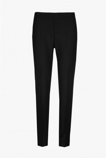 Smart, black, woollen chinos