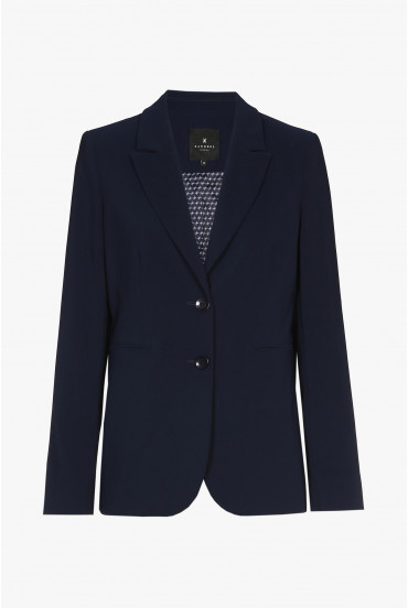 Tailored dark-blue wrinkle-free blazer