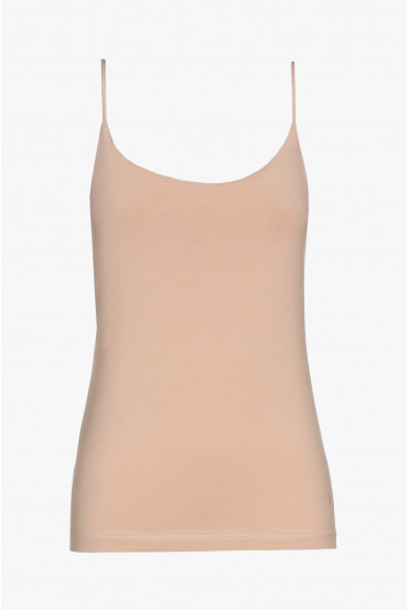Roze top met spaghettibandjes