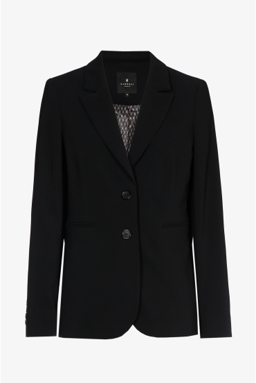 Tailored black wrinkle-free blazer