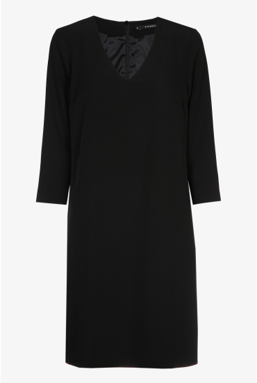 Black A-line dress with a V-neck