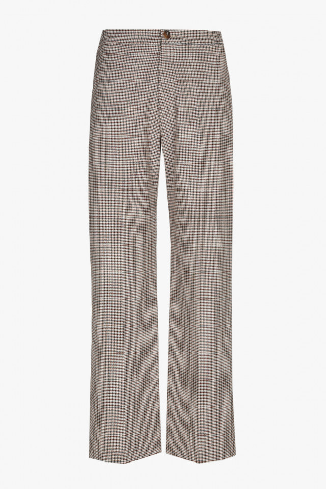 Checked trousers in beige, brown and khaki