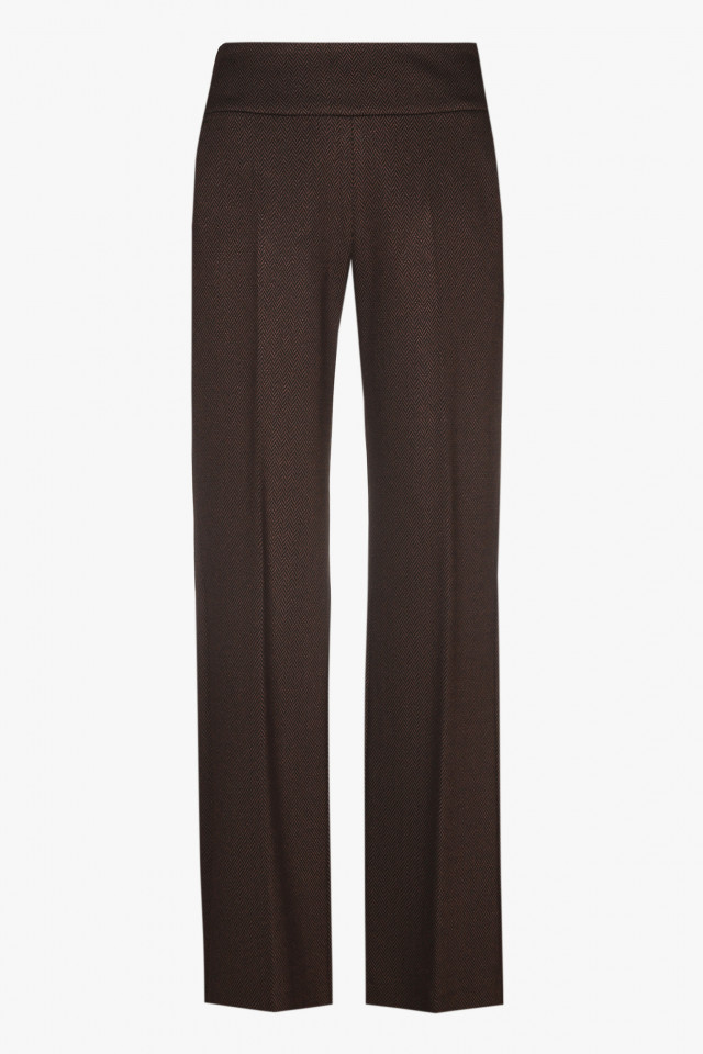 Brown trousers with chevron pattern